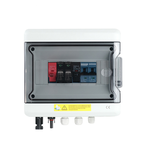 PV DC Lightning Protection Combiner Box, 1 In 1 Out, 550V Grid-Tied Solar Power System, Waterproof Distribution Box