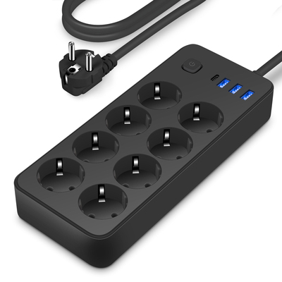 EU USB-C Socket Power Strip with Switch – Smart USB Outlet with European Plug